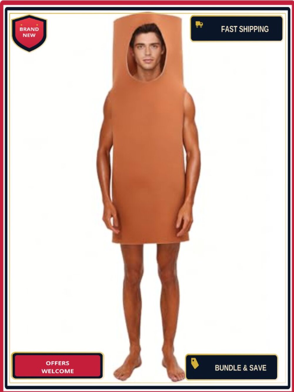 Wooden Stick Man Cosplay Costume Polyester Adult Halloween DIY Customizable